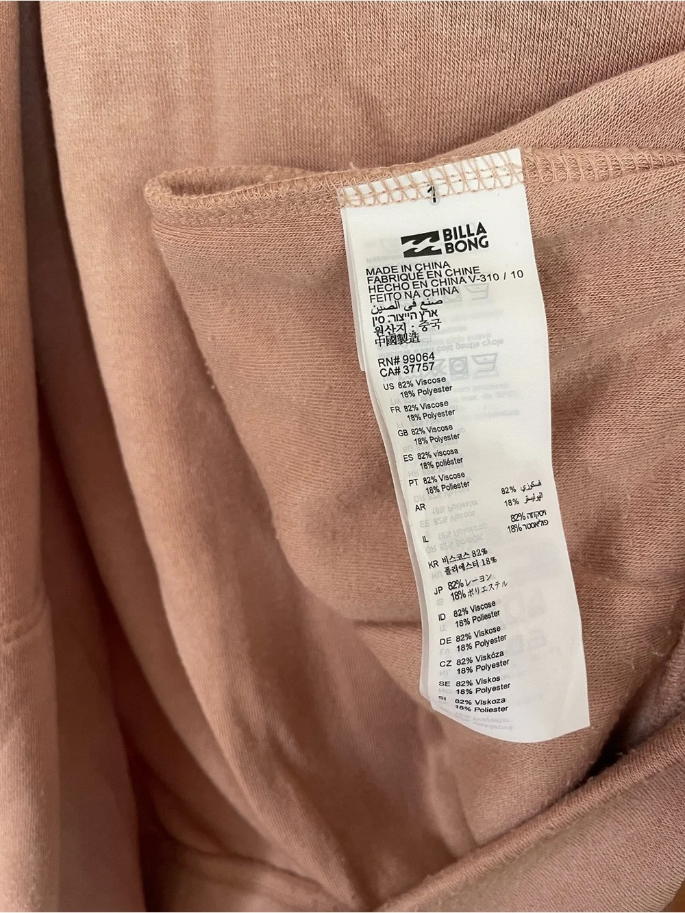 Billabong Dusty Rose Zip-Up Hooded Soft Teddy Sherpa-Like Jacket - Picture 9 of 9
